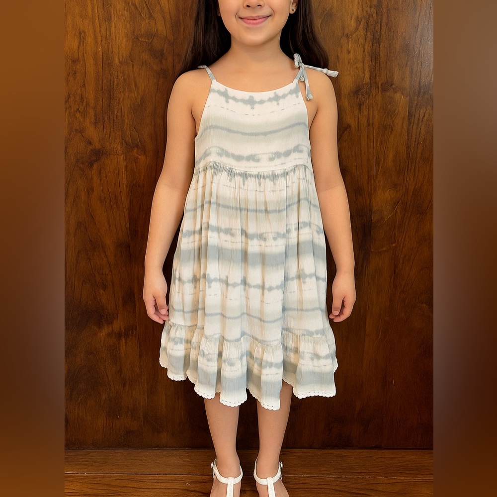 Isaac Mizrahi Gray and White Tie-Dye Kids Dress